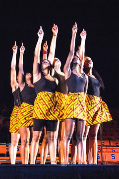 The OneWorld dancers perform in the Carrier Dome.