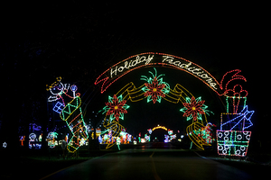 This holiday traditions display is one of many colorful arrangements that viewers can drive through at the Lights on the Lake festival, which is sponsored by Wegmans. Other areas include the Twinkling Fantasy Forest, Larger-than-Life Land of Oz and Under the Sea.