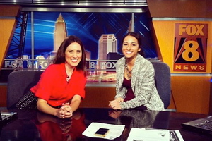 (From right) Jasmine El Nabli, a recent Syracuse University alumna, sits with Kristin Kirkpatrick, her internship adviser at the Wellness Institute at the Cleveland Clinic, during an interview. In the fall, El Nabli plans to study dietetics in graduate school, and eventually hopes to open a gym.