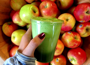 Green Planet Grocery offers a make-your-own juice section. This smoothie contains fresh kale, apple, ginger, grapefruit, cucumber and celery.