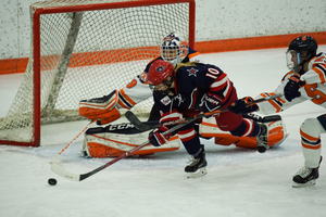 Lexi Templeman, No. 10, led the way for Robert Morris on Friday with two goals in a shutout victory for the Colonials.