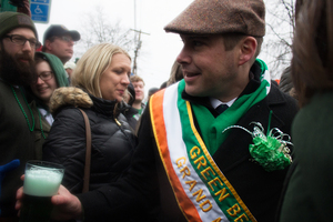 Walsh is pictured here at this year's Green Beer Sunday, which was held Feb. 25 in Tipperary Hill. Walsh was the grand marshal of this year's parade.