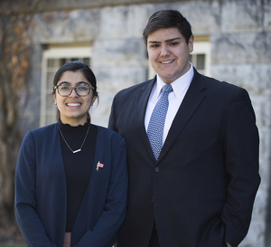 Serena Fazal (left) and John Jankovic are running for Student Association vice president and president, respectively. 