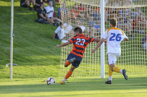 Ryan Raposo takes a shot against Hofstra.