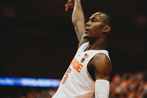 Jalen Carey after making his lone 3 in Syracuse's comeback win against Georgetown. 