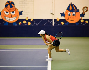 Freshmen Miyuka Kimoto and Shiori Ito provided added depth to SU's singles play. 