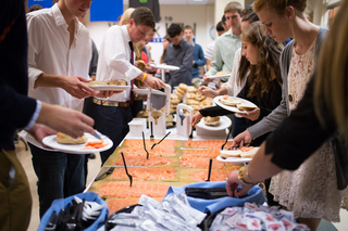 Students were given bagels and lox, along with other snack foods.