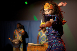 Heather Siemienas, a senior musical theater major, dances in the final number, which featured traditional African dances. 