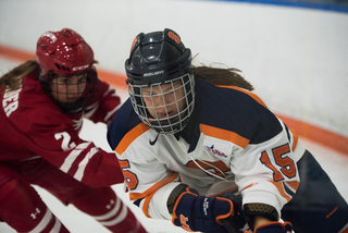 Junior forward Sarah Stuehr didn't get a shot off, but she won 4-of-10 faceoffs. 