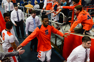 Tyus Battle was held out the final nine minutes of the first half because of foul trouble. 