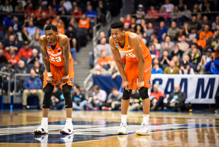 Battle and Howard smiled after Chukwu knocked down his first free throw with 39 seconds left and SU leading by two. 