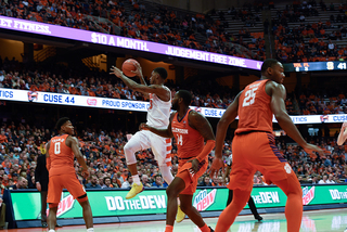 Frank Howard rises up for a layup. Howard scored 12 points, just his second double-digit performance of the season.