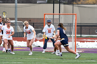 Goldstock allowed five goals in Notre Dame's first six shots on goal.