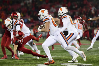 Tight end Aaron Hackett caught his sixth touchdown of the year. 