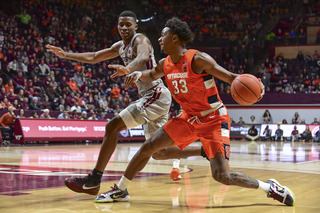 Hughes surpassed 1,000 career points in the second half of the Orange's win against Virginia Tech.