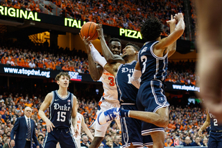 Duke's 97 points are the most SU has given up all season. Five Blue Devils scored in double-digits, including Alex O'Connell's (left) 11.