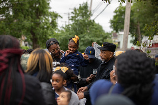 Groups gathered at the Dunbar Center to begin the Syracuse Victory Parade as part of the Juneteenth celebrations, June 18th, 2022.